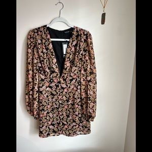 Nasty Gal Nothin’ bud love floral mini dress. US size 8. NWT. Never been worn!
